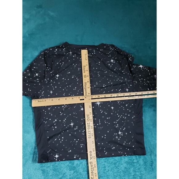 Nike Top Size Medium Womens Black Performance Dri Fit Star Sparkle Print Logo - Picture 6 of 8